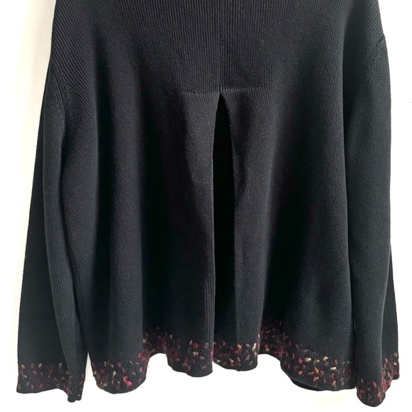 J. Jill Cotton Wool Floral Embroidered Cardigan Sweater Button Front Black Sz 2X - Picture 7 of 17